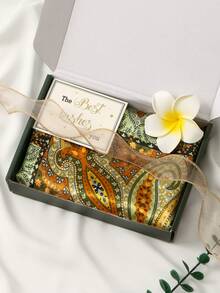 1pc Minimalist Printed Neckerchief, New Fashionable Spring Headscarf For Women, Can Be Used As Waistband, Bag Decoration, Ribbon, Headband Or Scarf, Ideal Choice To Enhance Your Overall Look. - Sky Blue - View 12