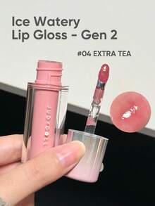 JUDYDOLL Ice Watery Lip Gloss-Gen 2 Shiny Mirror Lip Gloss, Moisturizing & Nourishing Essence, Long-Lasting - 04 Extra Tea - View 2