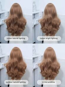 alicegarden Forehead Lace 4 * 1, Forehead Lace Curly Hair Wig, Medium Brown Long Curly Hair Wig, 26 Feet Long, Natural And Realistic Wig For Daily Use - Brown - View 7