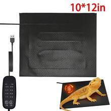 10W Reptile Heating Pad Tank Warmer With Temperature Control, Power Adjustment Under Terrarium Heater Heat Mat For Reptiles Turtle, Tortoise, Snakes, Lizard - Black - View 10