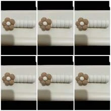 6pcs Soft Warm Floral Door Handle Protectors - Fabric Anti-Scratch Bumpers With Decorative Flower Design, Fit For Home Door Handles, Anti-Static Collision Protection