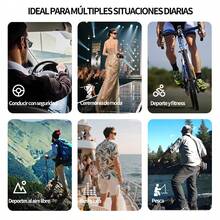 Lentes De Sol Tagiar Lentes De Sol Para Hombre Y Mujer Negro con protección UV400, espejo, para hombres y mujeres, ideales para pesca, conducción, verano, playa y viajes - Negro - Ver 9