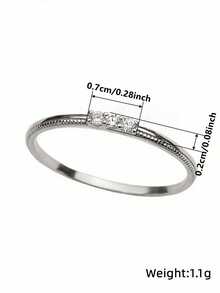 1 chiếc nhẫn đá Cubic Zirconia cổ điển, kiểu dáng nữ, thích hợp cho đám cưới, lễ đính hôn, ngày Valentine và các dịp khác. - Bạc - Xem 5