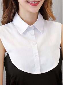 1pcs Simple Versatile Shirt Collar Insert, Suitable For Daily Wear - White - View 1