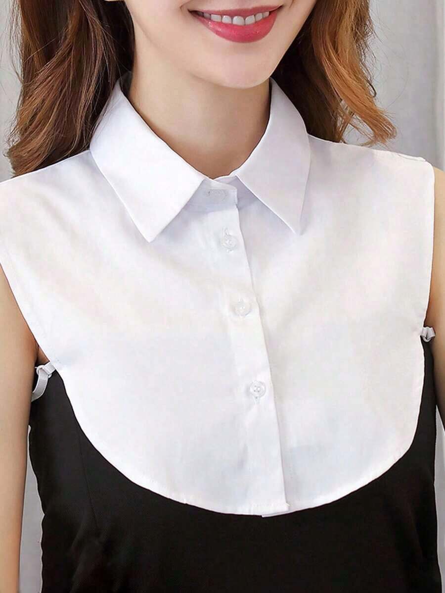 1pcs Simple Versatile Shirt Collar Insert, Suitable For Daily Wear - White - View 1