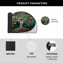 1 szt. Elegancka, półokrągła wycieraczka z ciemnozielonym i złotym wzorem drzewa, odpowiednia do użytku wewnątrz i na zewnątrz, o każdej porze roku - idealna do przedpokoju, kuchni, balkonu, sypialni, pralni - wytrzymała, nadająca się do prania w pralce wycieraczka z dekoracyjnym wzorem drzewa, idealna na parapetówkę, prezent na Święto Dziękczynienia i Boże Narodzenie! - Wielokolorowe - Zobacz 10