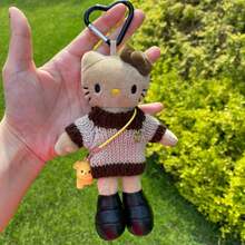 1 件 Hello Kitty 长腿毛绒挂饰娃娃包包挂饰钥匙扣饰品，节日礼物