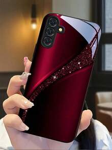 A Simple, Premium Glitter-Trimmed Curved Glass Phone Case. Suitable For IPhone 17, 16, 15, 14, 13, 12, 11, Pro Max Plus, And Galaxy 25/24/23/22/21/ULTRA/PLUS/FE/Able-Pri71/56/55/54/53/52/36/35/34/26/25/23/16/15/14/13/06. Tailor-Made Phone Case For Fashionable Perfection. - 彩色 - 查看 1