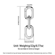 1 件不锈钢 4 毫米新款链式耳坠挂钩耳塞扩张器穿孔耳环女士男士时尚珠宝礼物