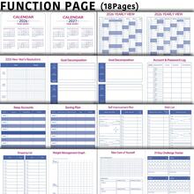 2025-2026新年除夕英语A5星空计划本，204张/408页，包含年度、月度、每周和每日计划，内置笔筒、书签、内袋，开学返校学生文具、商务办公笔记本 - A5 - 查看 5