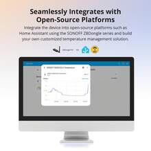 SNZB-02LD,SONOFF Zigbee 3.0 Smart Thermometer IP65 Waterproof Rating 2.2 Inch LCD Screen Display Probe Temperature Detection Measurement Compatible With Alexa, EWeLink APP For Pool Bathtub Fridge Freezer - White - View 10