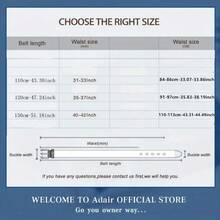 POYYAS 2Pcs Stylish Metal Buckle Belt For Men And Women - Fashionable Daily Decoration Jeans Belt With Fully Automatic Letter Buckle - Perfect Accessory For Business And Casual Occasions - Đen + Đen Bạc - Xem 11