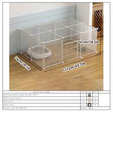 Large Indoor Pet Fence, Freestanding Cat Cage Dog Playpen With Spacious Area, Modular Assembly Cat Crate - Multicolor - View 21
