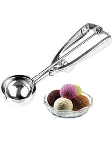 DeTODO cuchara para helado 6 cm diámetro acero inoxidable nieve, utensilio robusto y ergonómico para servir helados, postres y nieve, material de alta calidad fácil de limpiar y resistente al uso intensivo, recomendado en cocinas, restaurantes y eventos, diseño clásico y duradero. - Plateado - Ver 1