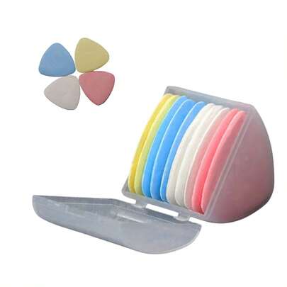 Set de 10 piezas de Tela Borrable Para Sastres Triangular De Gis Con Una Caja De Almacenamiento Polvo Para Borrar Ropa Fácil De Almacenar Y Transportar Marcador De Retazos Acolchado Manualidades Patrón De Ropa Herramienta De Costura Accesorios De Costura Diy Marcadores De Tiza De Costura Aplicaciones Amplias Duraderos Y Resistentes Oficina Trabajo Bonito Presente Cualquier Ocasion Regalo Para Estudiantes Regalo De Cumpleaños Regalo Para Navidad Regalo Dia Del Padre Regalo Dia Del Niño Regalo Dia De Las Madres Regalo Para Niños Y Niñas - W2618 - Tela Borrable Para Sastres Triangular De Gis