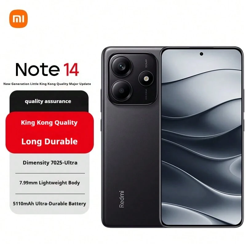 Xiaomi (MI) REDMI Note14 5G, Calidad duradera, Batería grande de 5110mAh, Cámara sensible de gran apertura, Smartphone Xiaomi Redmi 5G - Negro - Ver 1