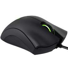 RAZER Mouse gaming DeathAdder Essential dengan mesin optik, 10.000 klik, sakelar mikro mekanis, warna kontras klasik, dan kabel paracord ultra-lembut. Periferal gaming resmi. - Hitam - View 3