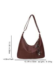 Fashionable Large Capacity Shoulder Tote Bag For Women, Design - Burgundy - View 2