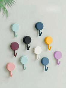 5 piezas Ganchos de pared autoadhesivos, ganchos para llaves, ganchos para abrigos, ganchos para toallas - Diseño minimalista, adecuados para baño, dormitorio, entrada, decoración del hogar, ganchos prácticos para colgar - Fácil de pegar y usar (color aleatorio) - Multicolor - Ver 1