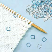 新品上市 20/30/50/60/70/100个方形记号扣 - 随机颜色 方形记号扣 钩针锁针计数器 缝纫工具、编织用品，适合初学者和老年人的理想礼物 - 藍色系 - 查看 6