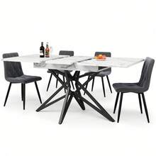 Dining Tables - White + MDF + Metal - View 8