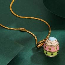 1Pc Fashion Cute Enamel Golden Corgi Puppy Pendant Necklace For Women Sweet Cool Party Beads, High-End Accessories, Bags, Key Chain Pendants,Girlfriend Gift,Halloween Gifts - 小狗彩蛋吊墜項鍊 - 查看 2