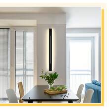 30CM/60CM/100CM LED 壁灯 - 现代黑色室内壁灯，适用于走廊、楼梯和卧室，31W 暖白光照明 - 黑色 - 查看 5