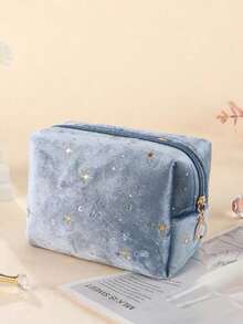 1个优雅星形天鹅绒八角化妆包，便携式手提化妆包，金色闪亮星形设计，包含化妆包套装、房间装饰、包袋、化妆包、梳妆台、化妆包、收纳包、储物包、化妆包、洗漱包、桌面收纳包、化妆包、化妆袋、化妆品收纳包、化妆袋、化妆包、梳妆台、化妆包、小化妆包、化妆包、圣诞礼物、小包、手拿包/小手提包、化妆品收纳包、小包、刷子收纳袋、迷你包、大容量包、女士礼物、圣诞礼物、女士礼物创意