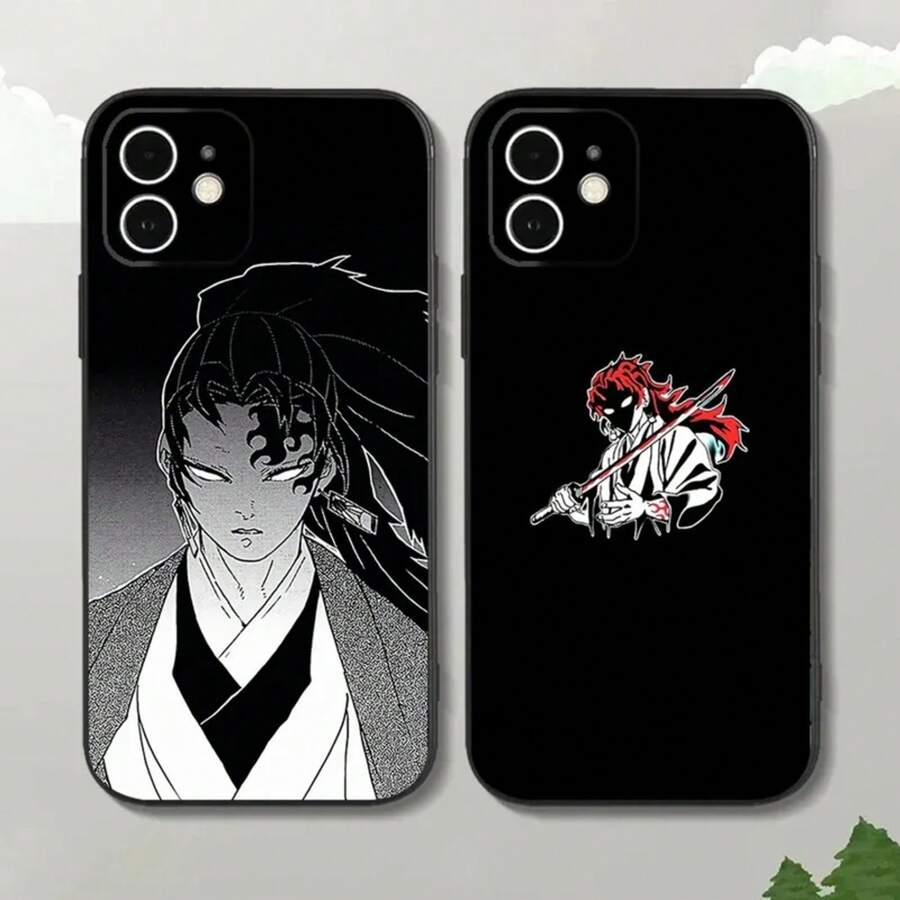 Funda de teléfono D-DemonS S-Slayer Yoriichi Tsugikuni compatible con 15, 14, 13, 12 Mini 11 Pro XR, X, XS, MAX 7, 8 Plus, funda de silicona suave negra, compatible con funda de 17, funda de 17 Pro, funda de 17 Pro Max - z2 - Ver 1