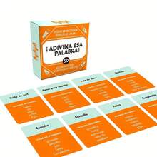 Celemela 50 peças/Caixa Jogo de Tabuleiro de Adivinhação de Palavras em Espanhol "Adivina Esa Palabra!" (Essa Palavra!) - Jogo de Festa em Família, Adequado para Aprendizado de Espanhol, Entretenimento Pós-Refeição, Noite de Jogos, Reunião Familiar e Cursos de Idiomas - Cartas em Espanhol