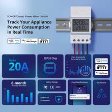 POWR316D,SONOFF WiFi Smart Power Meter Switch 16A, Smart Switch With Power And Energy Monitoring For Smart Home Automation, Works With Alexa, Support Remote Control From EWelink APP, Store The Power Consumption Data,Overload Protection,Smart Home Control.