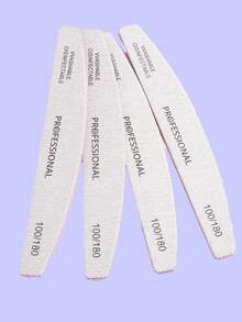 5片装月牙形100/180目木质指甲锉，双面砂纸指甲抛光块，可水洗重复使用，适用于天然指甲，家用和美甲沙龙均可使用。 - 灰色 - 查看 6