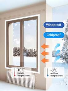 1-Pack Transparent Winter Window Insulation Film – Thickened Cold-Resistant & Windproof Cover, Keeps Warm And Prevents Frost For Home Windows & Balconies