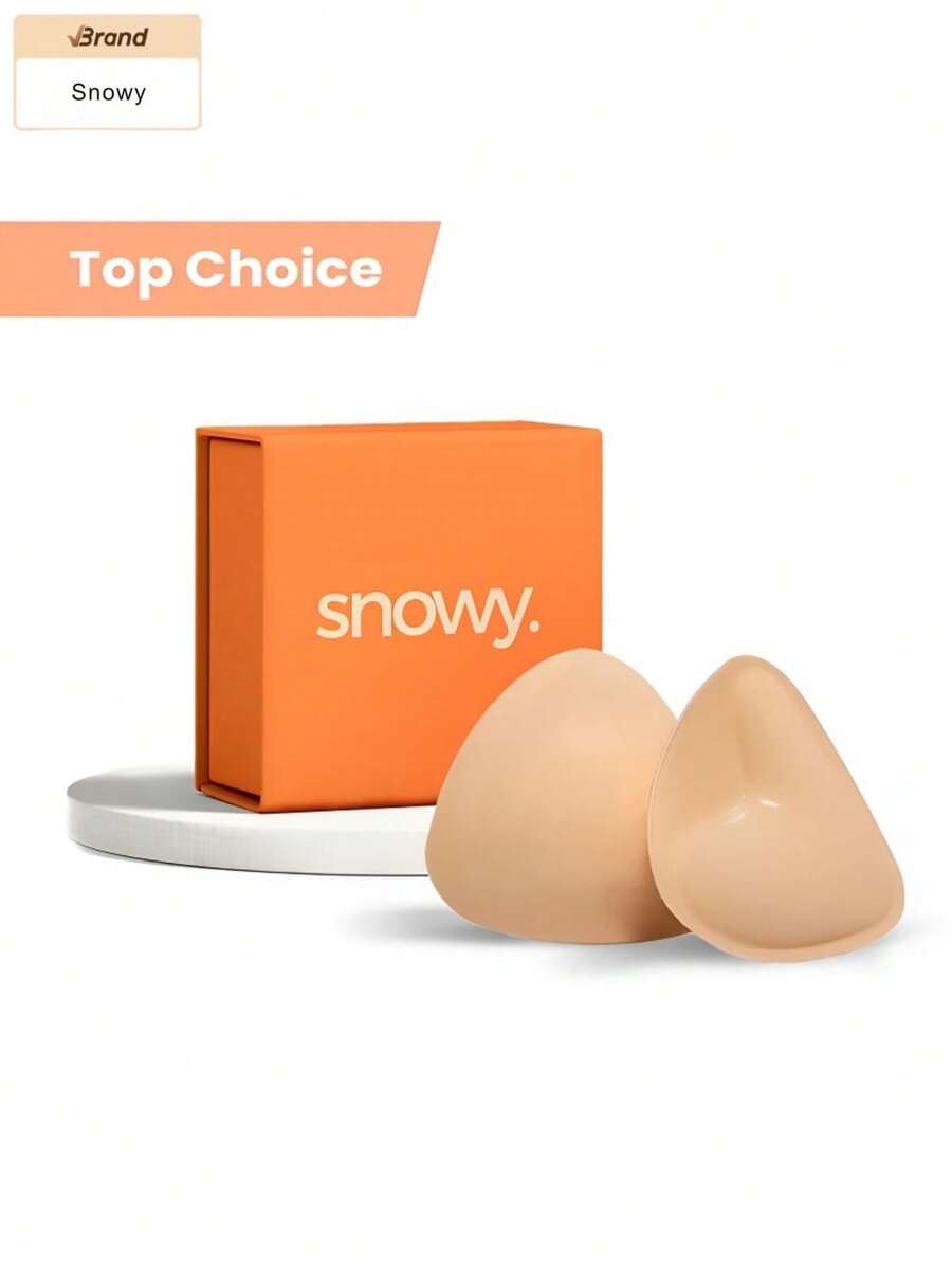 SNOWY Sticky Inserts Bra - Instant Boost Sticky Inserts By SNOWY Reusable Invisible Chest Pad, Soft Comfortable Silicone Chest Pad, Women's Lingerie Accessories For Daily Wear Gift  Adhesive Bra Pads Push Up Breast Enhancers Pads, Reusable Padded Ultra Instant Lift Inserts For Sports Bra Swimsuit Halloween Gift - 摩卡棕 - 查看 1