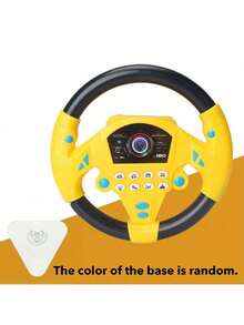 1pc Kids Simulated Driving Controller Spin Tune Interactive Music Steering Wheel Interactive Car Steering Wheel Toy Educational Activity Gift ABS Resin Assorted Colors No Batteries Included Type Rand