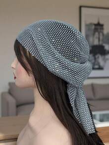 Women's Fishnet Full Rhinestone Decor Gold Headscarf Caps, Personalized Hair Accessories, Suitable For Ladies' Daily Wear, Dance, Wedding, Party, Events Valentine's Day Valentines