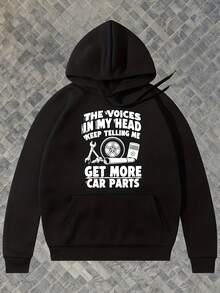 Mens Funny Car Enthusiast Hoodie The   In   Keep   Me To   Car Parts Graphic Print Black Retro Automotive Design With Engine Gear Shift Illustration   Fit Hooded Sweatshirt For Mechanics   Autumn Winter Casual Wear - 款式7 - 查看 1
