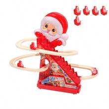 Izengate 圣诞节新款儿童玩具，益智游戏，2 种模式 - 灯光和音乐/静音，有趣的轨道攀爬玩具，自动攀爬轨道滑梯玩具，圣诞老人爬梯玩具，男孩女孩的最佳生日圣诞节万圣节新年礼物（不含电池）