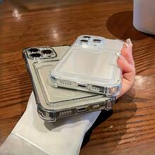 透明TPU保护壳，带卡槽，兼容 17、 17 Pro Max、 16、 16 Pro Max、 15、 15 Pro Max、12 Pro Max、13 Pro Max、14 Pro Max、13、14、11、12 Pro、14、 XS8P、78GES2、A56、A55、A36、A13 4G、A22、A21S、A51 4G，国际版，非国内版 - 黑色 - 查看 8