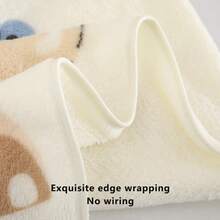 Multifunctional Baby Blanket - Skin-Friendly Soft And Warm Baby Blanket, Suitable For 0-3 Years Old Babies, Comfortable And Durable Coral Fleece, Essential For Newborns, Cute Printed Patterns, Great Gift For Birthday Or Christmas - Beige - View 6