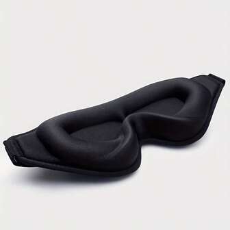 1pc 3D Contoured Sleep Mask - 100% Blackout & Noise Blocking, Adjustable Strap, Soft & Comfortable For Men & Women, Hypoallergenic Eye Mask, Suitable For Night, Travel, Office, Yoga - Mask (Unscented, White Light Effect)