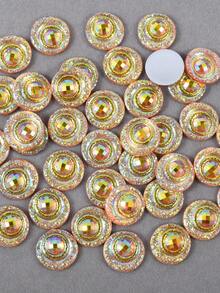 50 piezas/paquete, Rhinestones de resina redondos de 14 mm, Rhinestones de resina coloreados y con efecto AB, Rhinestones de resina de fondo plano para decoración DIY en ropa, bolsos, zapatos y manualidades