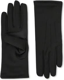 Isotoner Women's Spandex Cold Weather Stretch Gloves With Warm Fleece Lining - Black - View 9