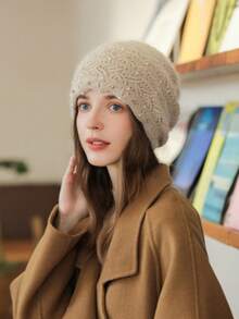 1 Stück Herbst/Winter Neuer Koreanischer Stil vielseitiger Retro Strick Beanie Mütze, warmer Ohrenschutz Slouch Cap für Frauen