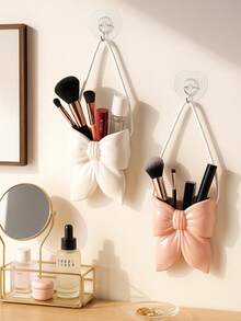 1pc Pink & White Bow Toothbrush Holder, Bathroom Countertop Toothbrush Storage Rack, Cute Bathroom Decor, Best Friend Gift, Women's Gift, Housewarming Gift - Multicolor - View 8
