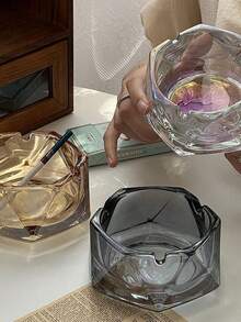 水晶钻石形烟灰缸，奢华装饰品，返校用品，节日礼物 - 彩色 - 查看 4