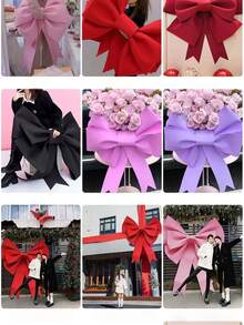 30/50/75厘米大蝴蝶结DIY装饰，适用于生日、婚礼、派对、节日装饰、墙面装饰、家居装饰、装饰墙板、圣诞节装饰、圣诞礼物、情人节装饰、情人节礼物、生日派对、背景墙装饰、椅子装饰、节日礼物、节日装饰、蝴蝶结装饰、情人节礼物、节日礼物、春节装饰用品 - 彩色 - 查看 6