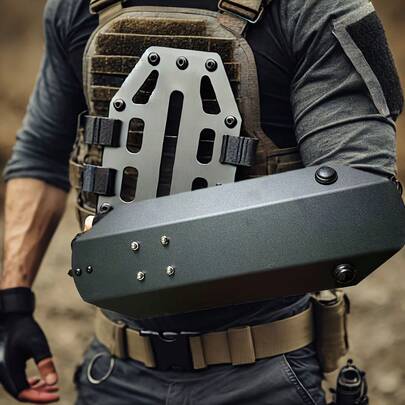 1pc High-Strength Aluminum Alloy Tactical Training Arm Shield, Handheld Compact Protective Shield, Ergonomically Designed, Outdoor Hiking