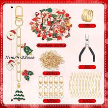 42/62 piezas Kit de fabricación de llaveros de Navidad DIY, Llaveros personalizados DIY para mujeres, Fabricación de joyas artesanales, Incluye colgantes de aleación de zinc al azar, Llaveros, Cadenas de extensión, Anillas y alicates de joyería, Accesorios de joyería DIY creativos, Adecuado para regalos navideños