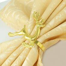 4-50 حلقة مفرش طاولة عيد الميلاد، حاملات مفرش طاولة على شكل شجرة عيد الميلاد والرنة، حلقات مفرش معدنية، مشابك على شكل غزال مبتكرة، حلقات أنيقة، مناسبة لعيد الميلاد وحفلات الزفاف وديكور طاولة الطعام (فضي، ذهبي، أخضر) - متعدد الألوان - مشاهدة 18